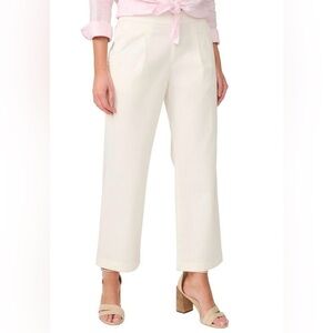 J. McLAUGHLIN COTTON STRAIGHT LEG PANTS SIZE 6 WHITE